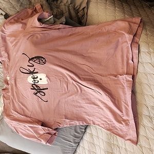 HALLOWEEN BELLA CANVAS PURPLE SPOOKY SHIRT XL